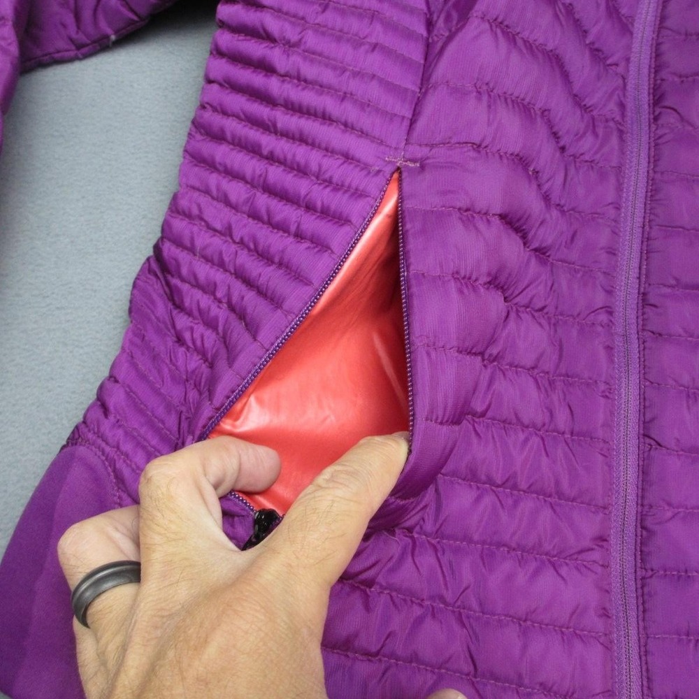 Eddie Bauer First Ascent Down Jacket Womens Medium Purple StormDown 800 Puffer - Picture 4 of 14